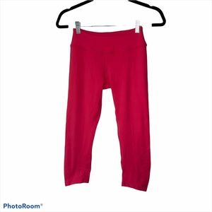 Beyond Yoga Pink Leggings, Cropped, Ruching Detail